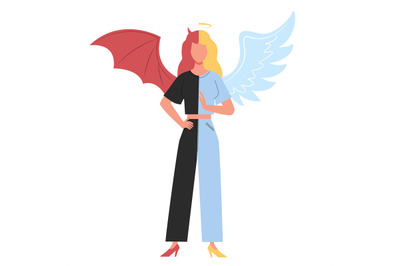 Concept of both good and bad, woman half angel half demon. Religion an