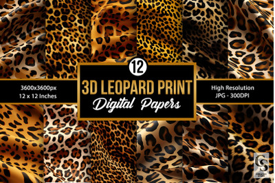 Leopard Print 3D Pattern Digital Papers