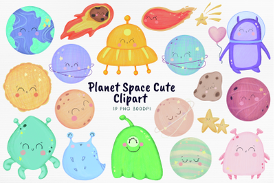 Planet Space Cute PNG Bundle