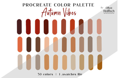 Autumn Procreate Color Palette. Fall Procreate Swatches