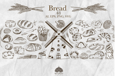 Bread and wheat SVG PNG EPS