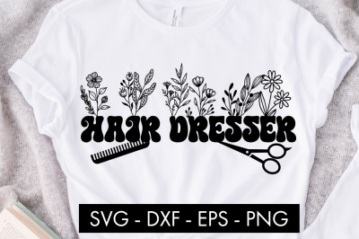Hair Dresser Floral SVG Cut File PNG