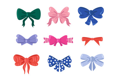 Cute hair bowknot and gift package tied elements, cartoon colorful wom