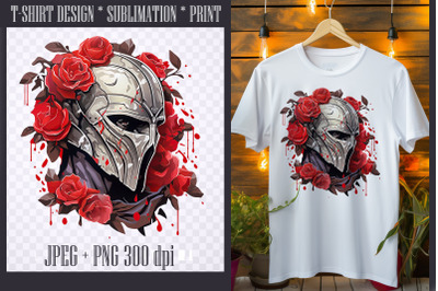 Knight with Red Rose design PNG/JPEG