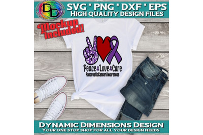 Peace Love Cure, Purple Ribbon, Pancreatic Cancer , Digital, Cancer sv