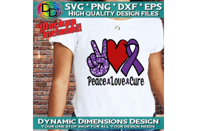 Peace Love Cure SVG PNG PDF Instant Download, Cancer Awareness Svg, Sv