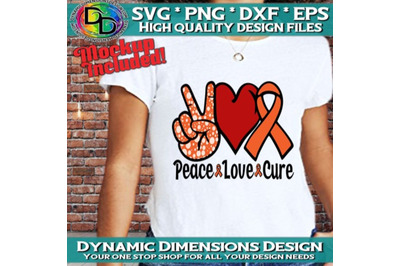 Peace Love Cure SVG PNG PDF Instant Download, Cancer Awareness Svg, Sv