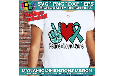 Peace Love Cure SVG PNG PDF Instant Download, Cancer Awareness Svg, Sv