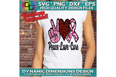 Peace Love Cure SVG PNG PDF Instant Download, Cancer Awareness Svg, Sv