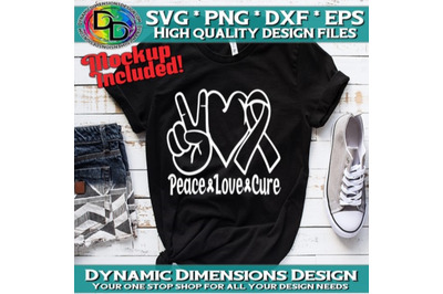 Peace Love Cure SVG PNG PDF Instant Download, Cancer Awareness Svg, Sv