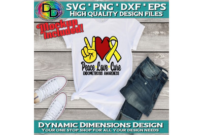 Peace Love Endometriosis Awareness svg&2C;Cricut svg&2C; Silhouette svg&2C; Cur