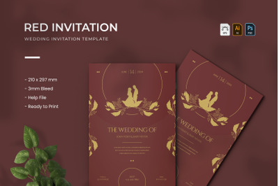 Red - Wedding Invitation