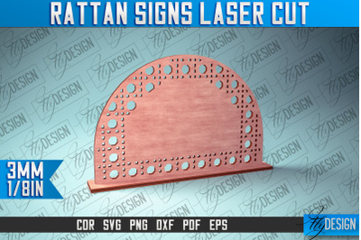 Rattan Sign Laser Cut SVG | Laser Cut SVG Design