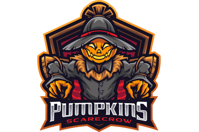 Pumpkins scarecrow esport mascot logo design