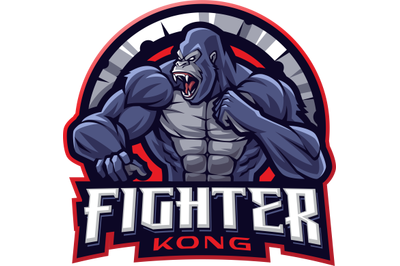 Fighter kong esport mascot logo design