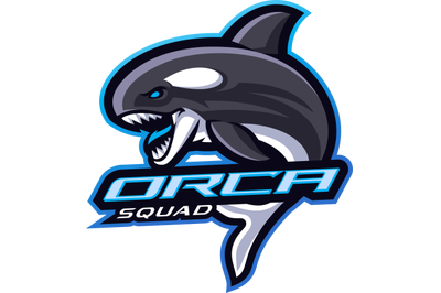 Orca squad esport mascot logo design
