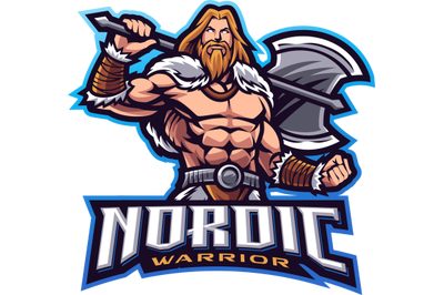 Nordic warrior esport mascot logo design