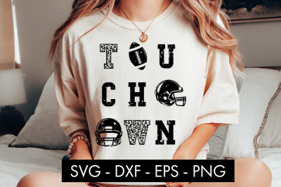 Distressed Touchdown SVG Cut File PNG
