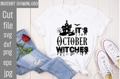 It&#039;s October Witches SVG cut file Halloween SVG Bundle, Retro Hallowee