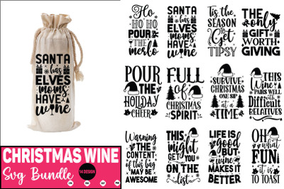 Christmas Wine Svg Bundle