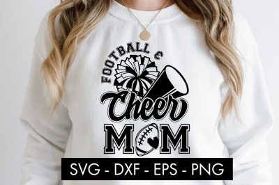 Football And Cheer Mom SVG Cut File PNG