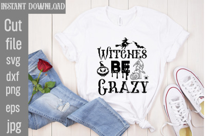 Witches Be Crazy SVG cut file&2C; Halloween SVG Bundle&2C; Retro Halloween B