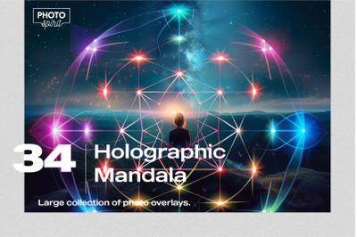 Holographic Mandala Effect Photo Overlays