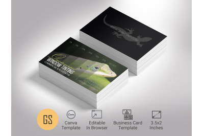 Window Tinting Business Card Template - CANVA | 3.5x2 in