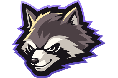Raccoon head mascot logo design