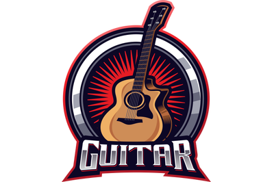 Guitar esport mascot logo design