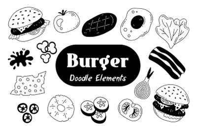 Burger Doodle Elements