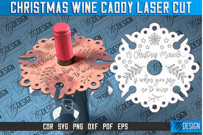 Christmas Wine Caddy Laser Cut SVG | Wine Caddy Laser Cut SVG Design |