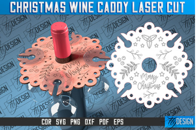 Christmas Wine Caddy Laser Cut SVG | Wine Caddy Laser Cut SVG Design