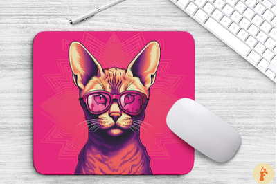 Cute Pink Abyssinian Cat Mouse Pad