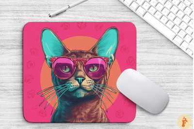 Cute Pink Abyssinian Cat Mouse Pad