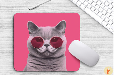 Cute Pink British Shorthair Mouse Pad