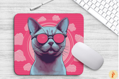 Cute Pink Burmese Cat Mouse Pad