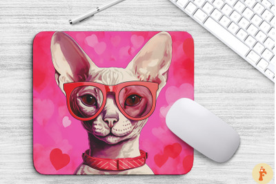 Cute Pink Cornish Rex Cat Mouse Pad