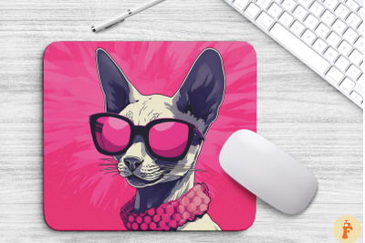 Cute Pink Cornish Rex Cat Mouse Pad