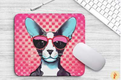 Cute Pink Cornish Rex Cat Mouse Pad