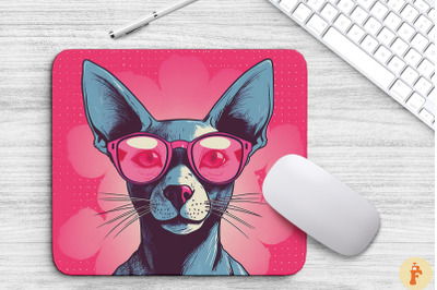 Cute Pink Oriental Shorthair Mouse Pad