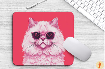 Cute Pink Persian Cat Mouse Pad