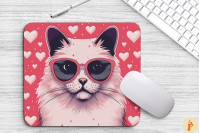 Cute Pink Ragdoll Cat Mouse Pad