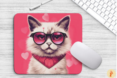 Cute Pink Ragdoll Cat Mouse Pad