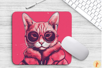 Cute Pink Somali Cat Mouse Pad