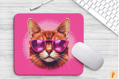 Cute Pink Somali Cat Mouse Pad