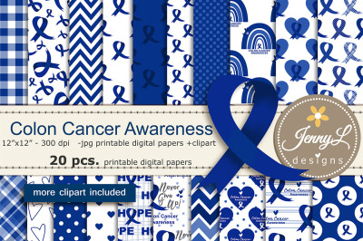 Colon / Colorectal Cancer Awareness Digital Papers