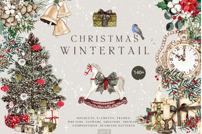 WATERCOLOR CHRISTMAS wintertail set