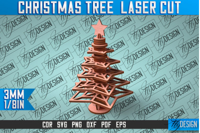 Christmas Tree Laser Cut SVG | Christmas Laser Cut SVG Design