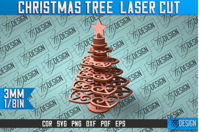 Christmas Tree Laser Cut SVG | Christmas Laser Cut SVG Design